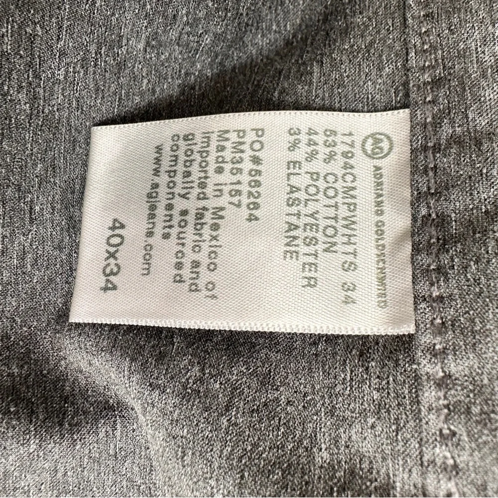 AG Jeans Mens Everett Slim Straight Leg Pants Gray Size 40 x 34